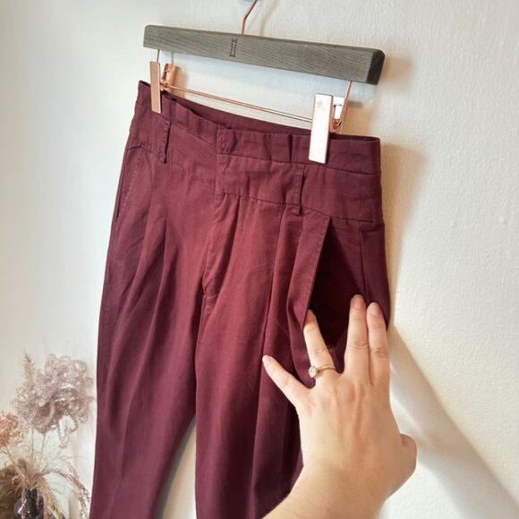 audrey 3+1 dark red women's tapered dress pants - Picture 2 of 8